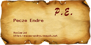 Pecze Endre névjegykártya
